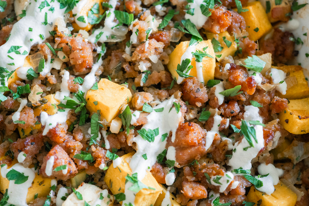 Sausage & Butternut Squash Casserole