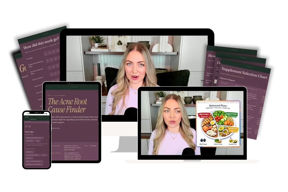Clearer Skin in 30 Days course on desktop, tablet, and mobile