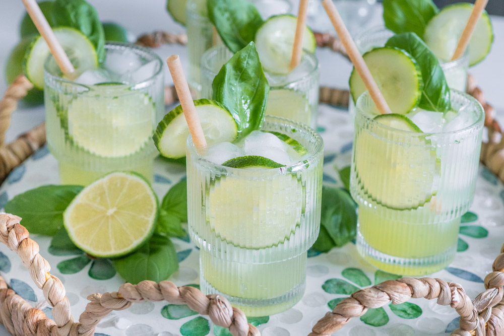 cucumber basil mocktail