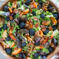 Grilled Peach Salad with Honey Vinaigrette