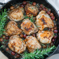 Roasted Chicken with Grapes and Rosemary