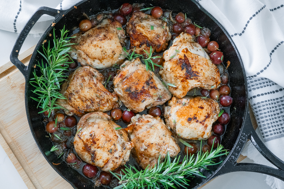 Roasted Chicken with Grapes and Rosemary