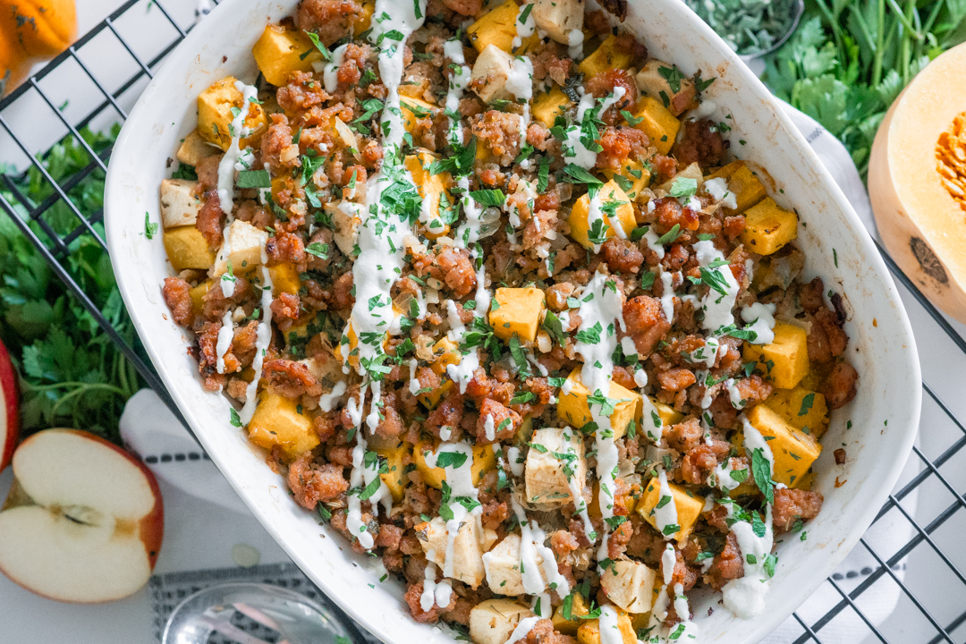 Sausage & Butternut Squash Casserole