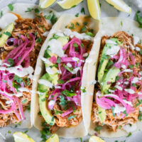 slow cooker pulled chicken tacos
